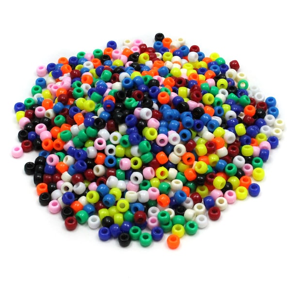 Creativity Street Pony Beads, Assorted Bright Hues, 6mm x 9mm, PK3000 PAC3552 - main